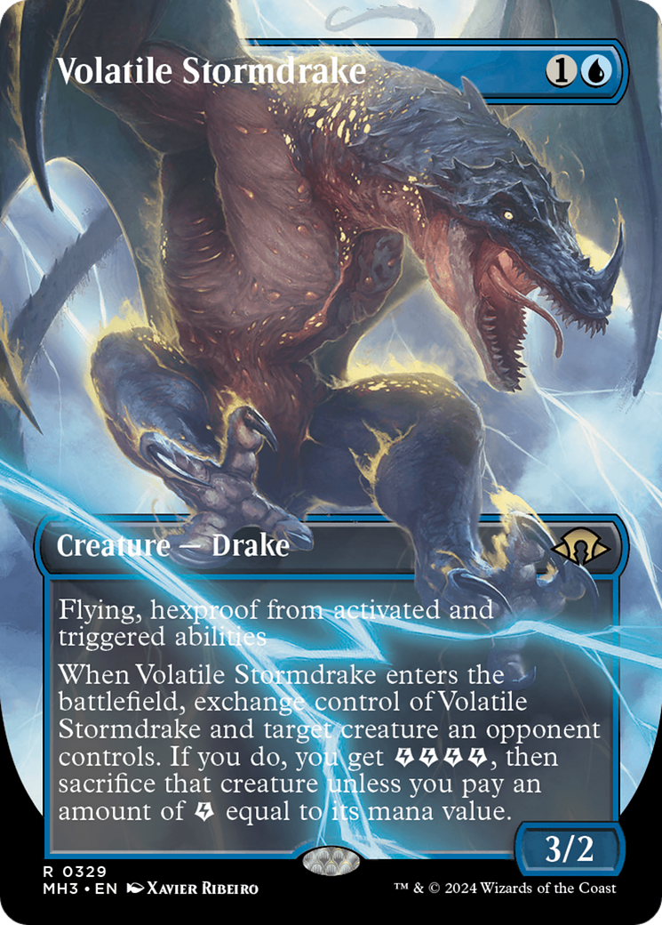 Volatile Stormdrake (Borderless) [Modern Horizons 3] | Rook's Games and More