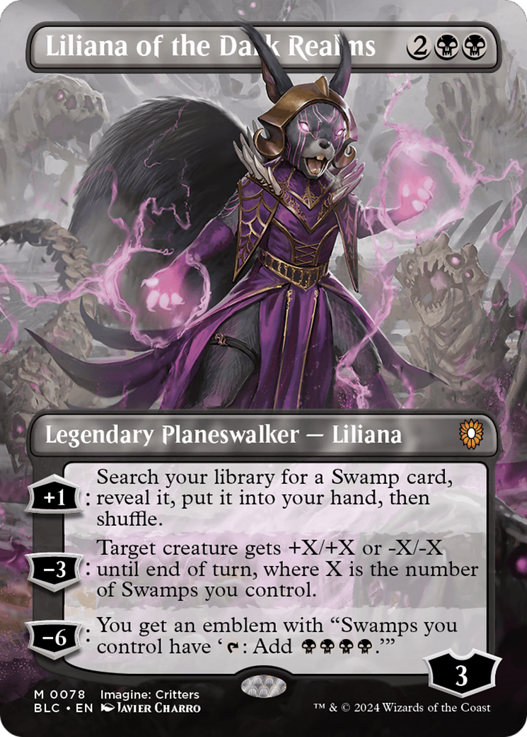 Liliana of the Dark Realms (Borderless) [Bloomburrow Commander] | Rook's Games and More