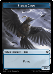 Storm Crow // Bird (003) Double-Sided Token [Bloomburrow Commander Tokens] | Rook's Games and More