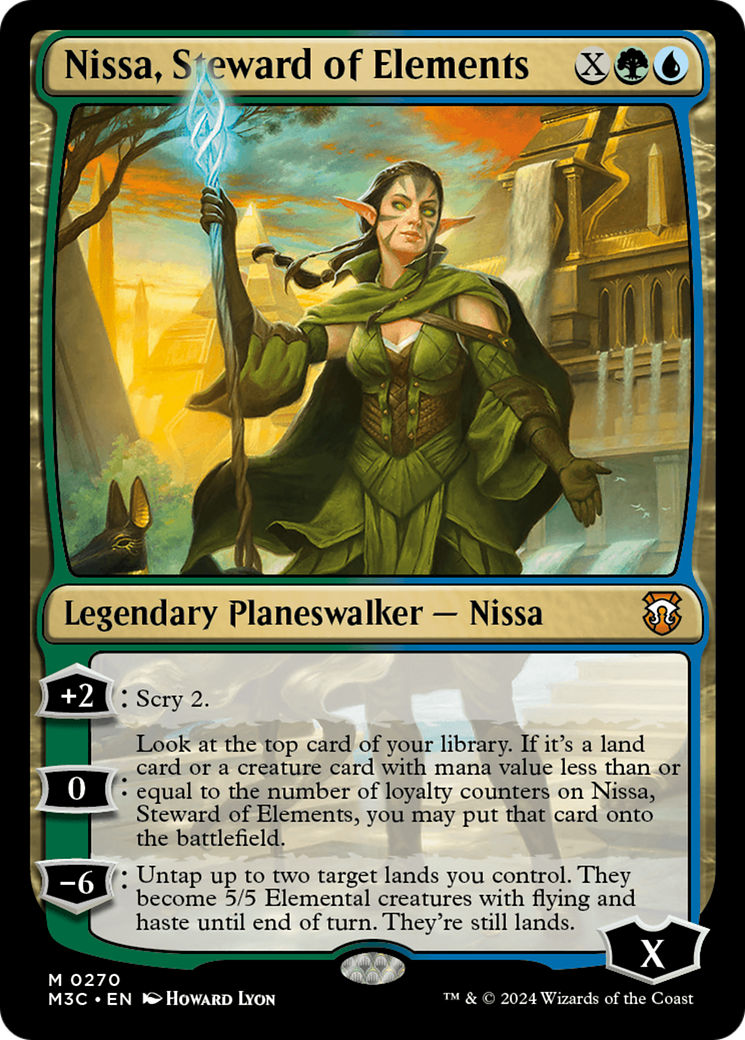 Nissa, Steward of Elements (Ripple Foil) [Modern Horizons 3 Commander] | Rook's Games and More