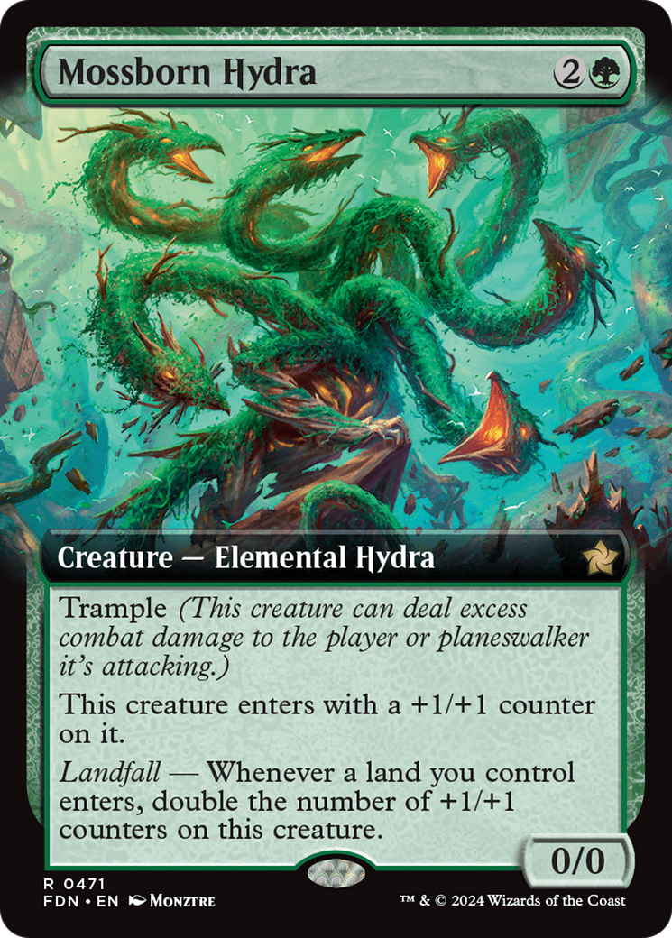 Mossborn Hydra (Extended Art) [Foundations] | Rook's Games and More