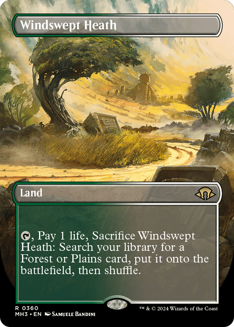 Windswept Heath (Borderless) [Modern Horizons 3] | Rook's Games and More