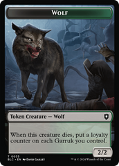 Human Soldier // Wolf (035) Double-Sided Token [Bloomburrow Commander Tokens] | Rook's Games and More