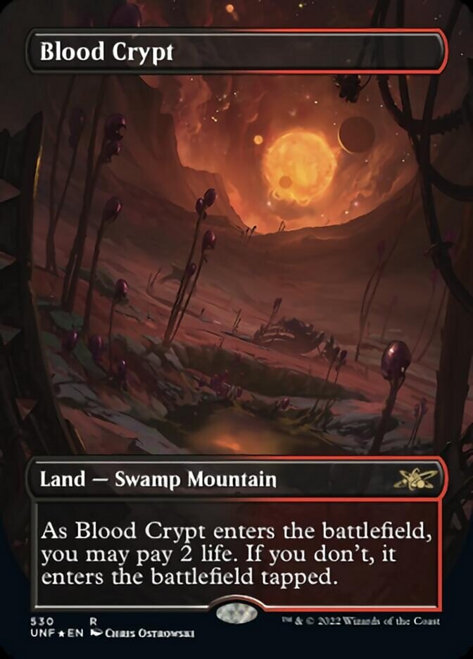 Blood Crypt (Borderless) (Galaxy Foil) [Unfinity] | Rook's Games and More