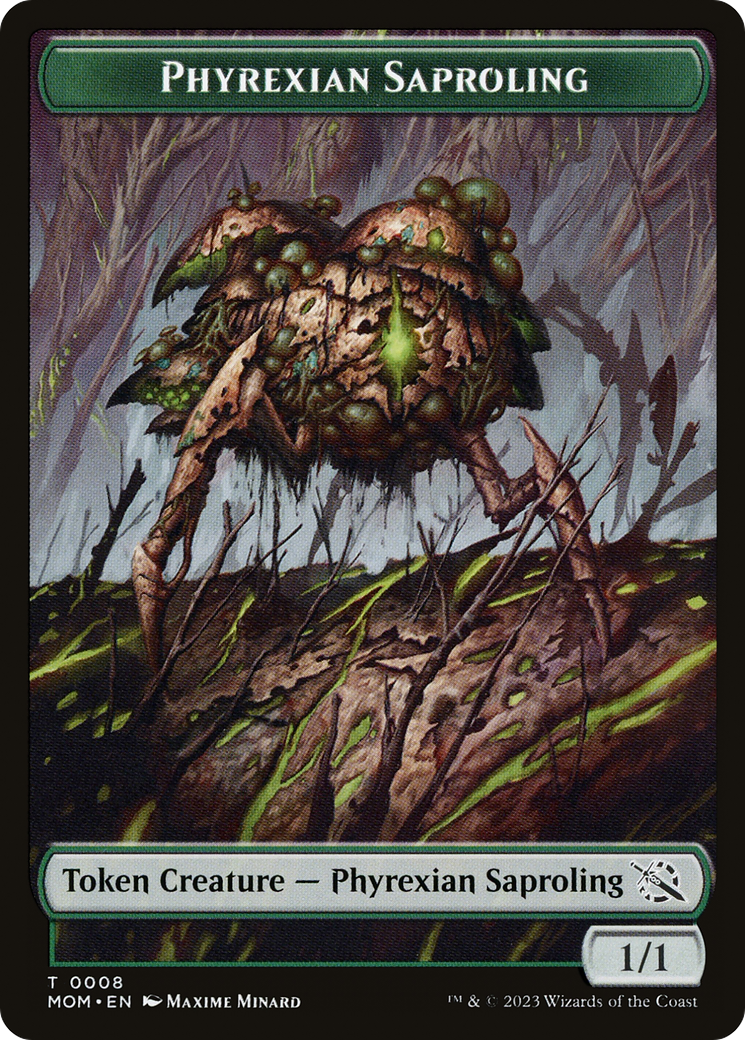 Monk // Phyrexian Saproling Double-Sided Token [March of the Machine Tokens] | Rook's Games and More