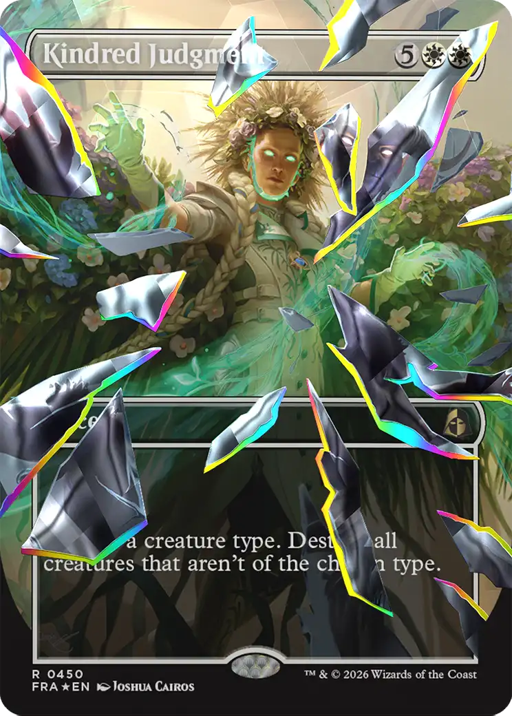 Kindred Judgment (Borderless) (Facet Foil) [Reality Fracture] | Rook's Games and More