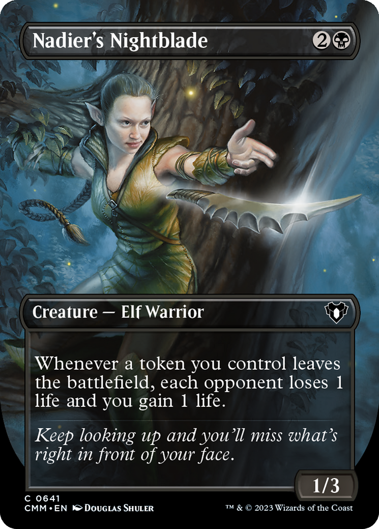 Nadier's Nightblade (Borderless Alternate Art) [Commander Masters] | Rook's Games and More