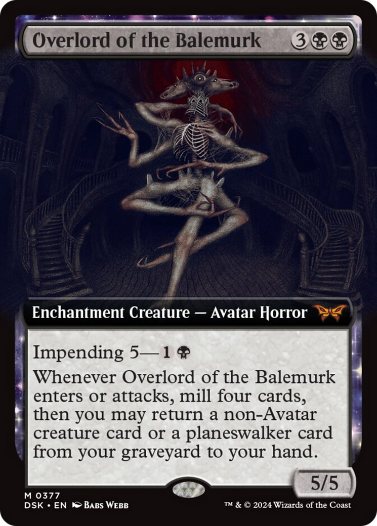 Overlord of the Balemurk (Extended Art) [Duskmourn: House of Horror] | Rook's Games and More