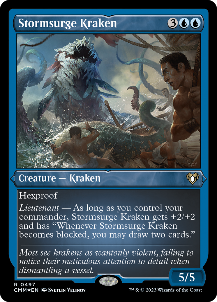 Stormsurge Kraken (Foil Etched) [Commander Masters] | Rook's Games and More