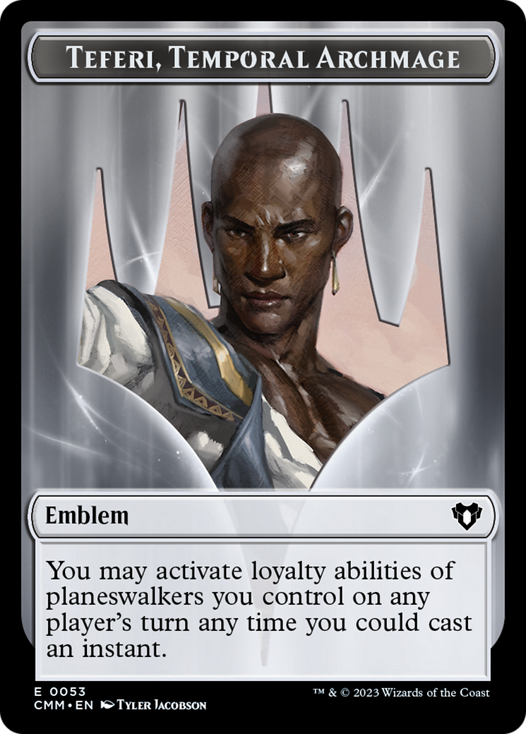 Teferi, Temporal Archmage Emblem [Commander Masters Tokens] | Rook's Games and More