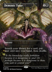 Demonic Tutor (Borderless Alternate Art) [Commander Masters] | Rook's Games and More