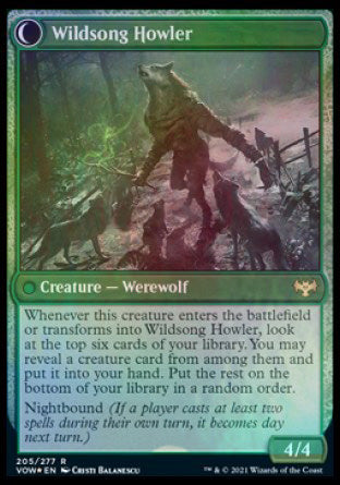 Howlpack Piper // Wildsong Howler [Innistrad: Crimson Vow Prerelease Promos] | Rook's Games and More