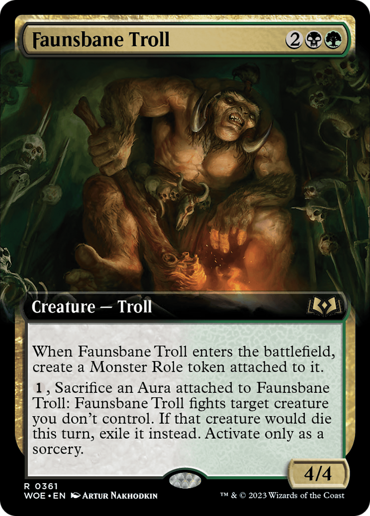 Faunsbane Troll (Extended Art) [Wilds of Eldraine] | Rook's Games and More