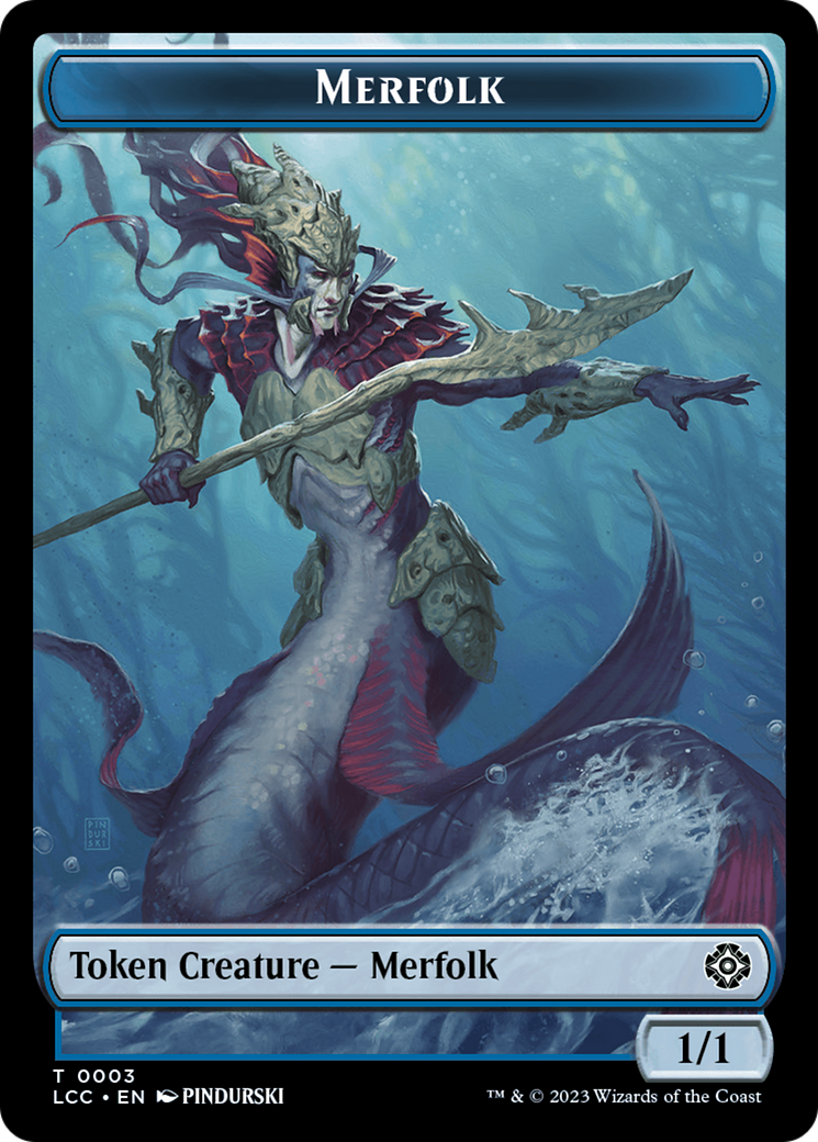 Frog Lizard // Merfolk (0003) Double-Sided Token [The Lost Caverns of Ixalan Commander Tokens] | Rook's Games and More