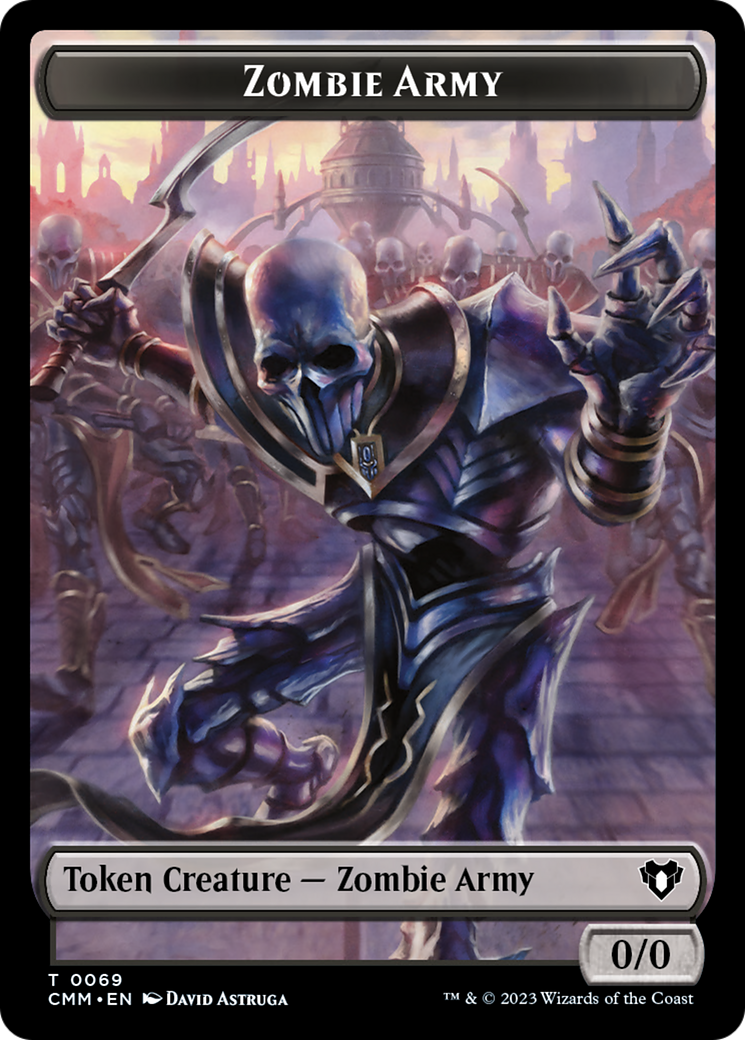 Human Warrior // Zombie Army Double-Sided Token [Commander Masters Tokens] | Rook's Games and More