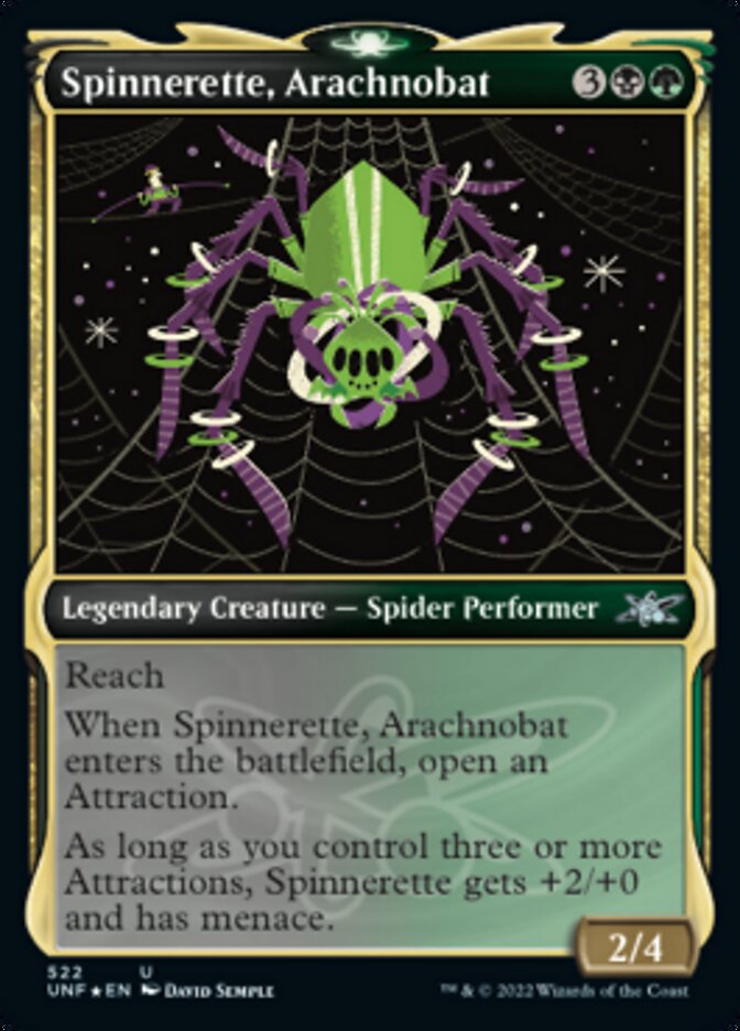 Spinnerette, Arachnobat (Showcase) (Galaxy Foil) [Unfinity] | Rook's Games and More