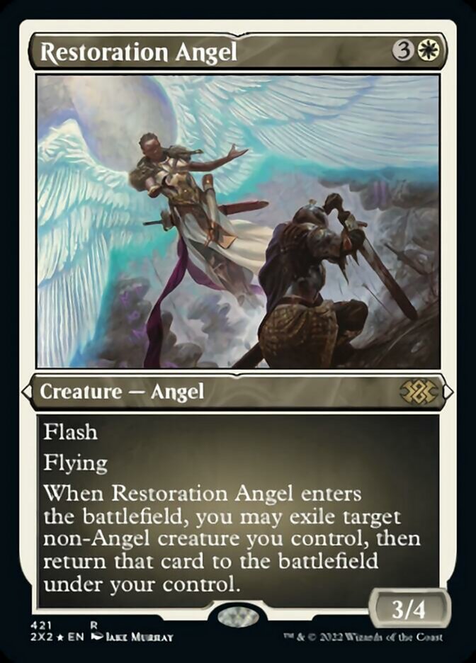 Restoration Angel (Foil Etched) [Double Masters 2022] | Rook's Games and More