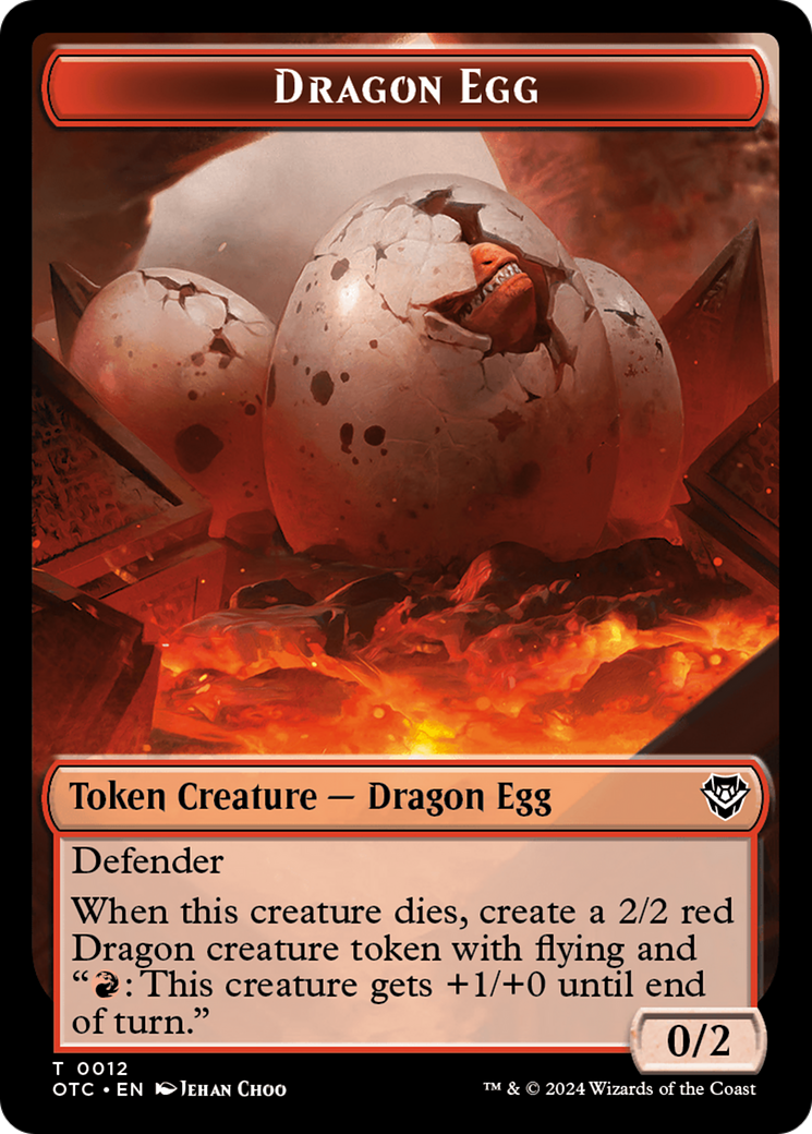 Dragon Egg // Dragon Double-Sided Token [Outlaws of Thunder Junction Commander Tokens] | Rook's Games and More