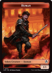 Human (0014) // Emblem - Chandra, Dressed to Kill Double-Sided Token [Innistrad Remastered Tokens] | Rook's Games and More