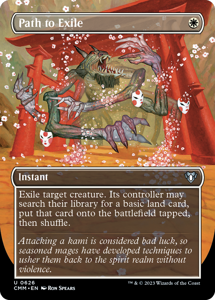 Path to Exile (Borderless Alternate Art) [Commander Masters] | Rook's Games and More