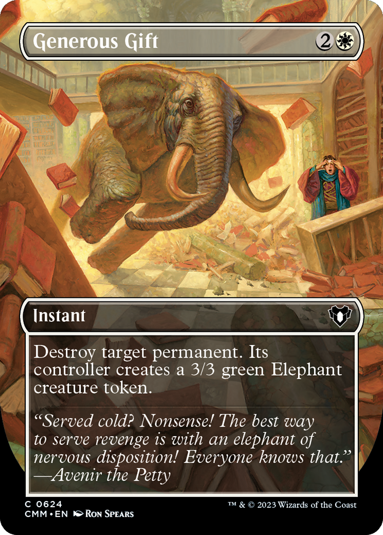 Generous Gift (Borderless Alternate Art) [Commander Masters] | Rook's Games and More