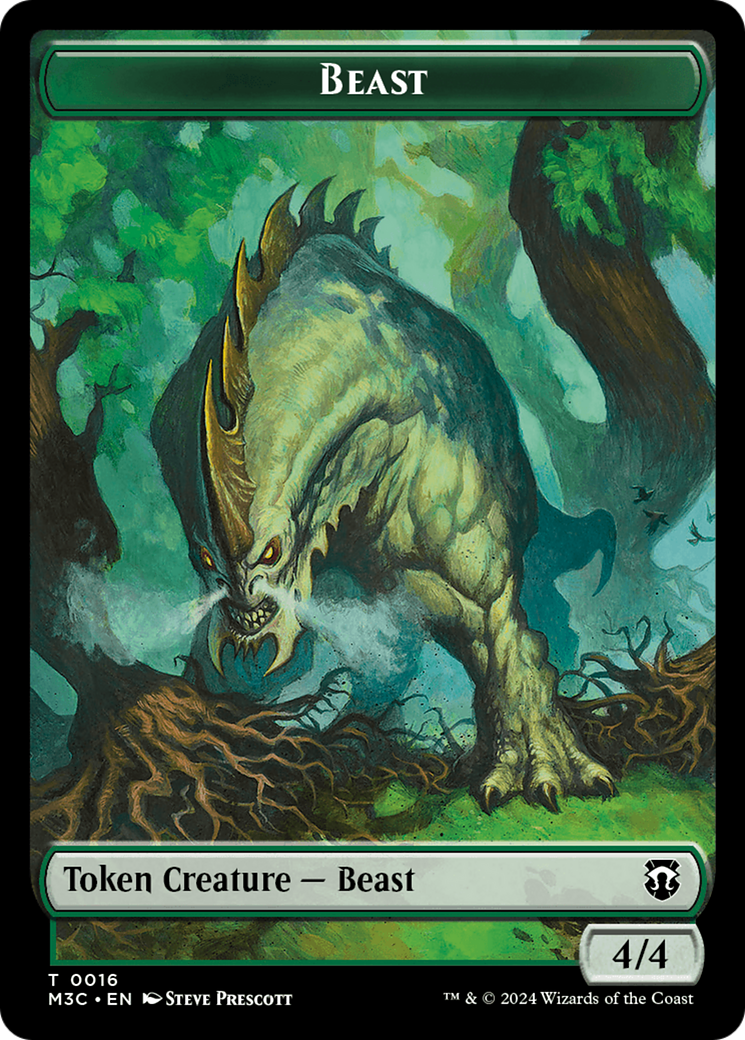 Beast (0016) // Copy Double-Sided Token [Modern Horizons 3 Commander Tokens] | Rook's Games and More