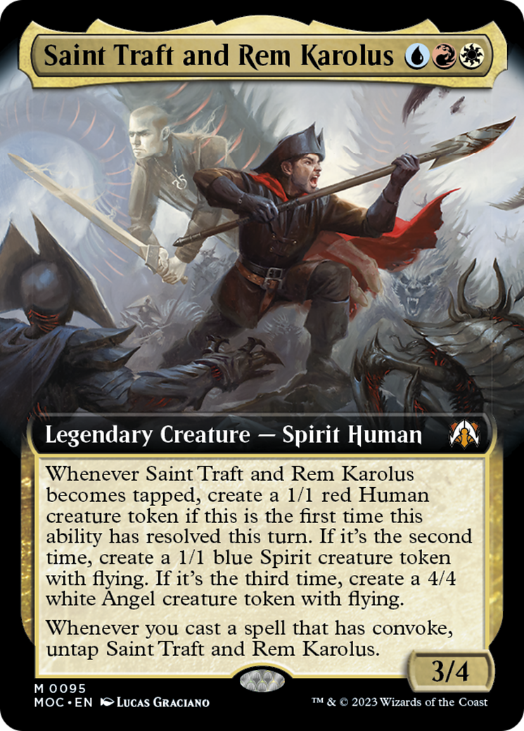 Saint Traft and Rem Karolus (Extended Art) [March of the Machine Commander] | Rook's Games and More