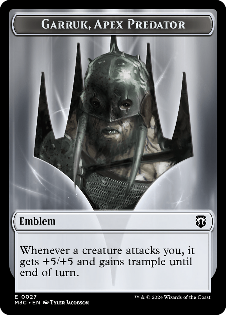 Garruk, Apex Predator Emblem // Saproling Double-Sided Token [Modern Horizons 3 Commander Tokens] | Rook's Games and More