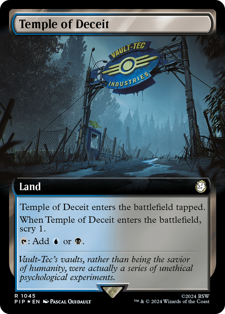 Temple of Deceit (Extended Art) (Surge Foil) [Fallout] | Rook's Games and More