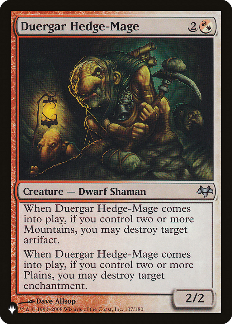 Duergar Hedge-Mage [The List Reprints] | Rook's Games and More