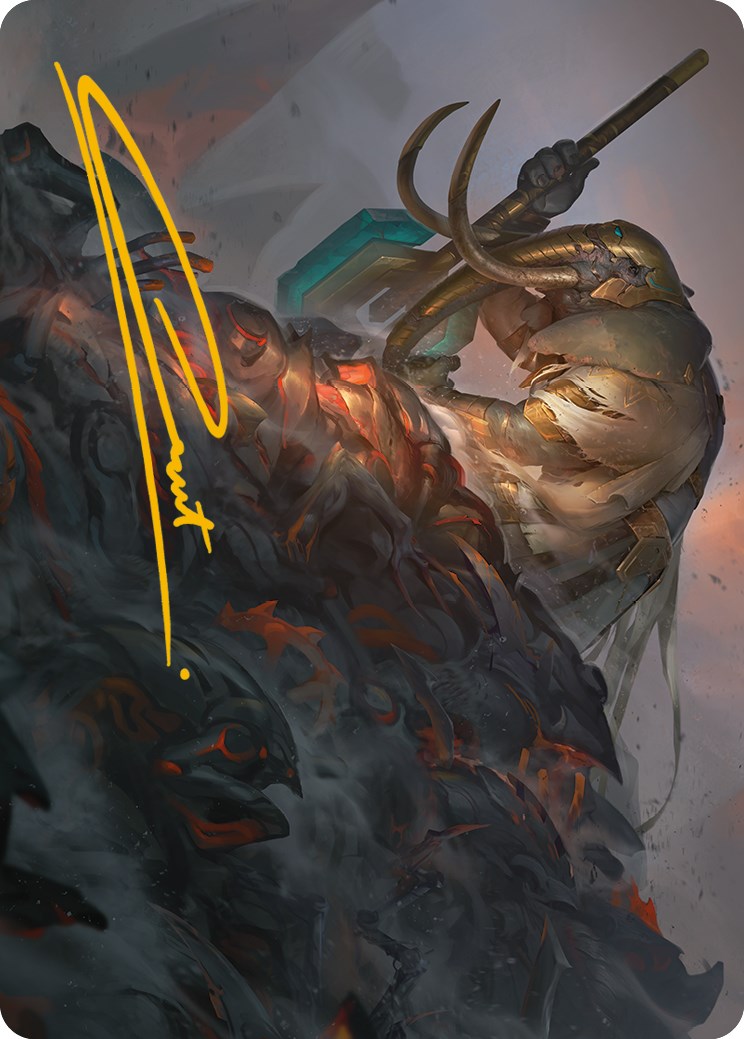 Against All Odds Art Card (Gold-Stamped Signature) [Phyrexia: All Will Be One Art Series] | Rook's Games and More