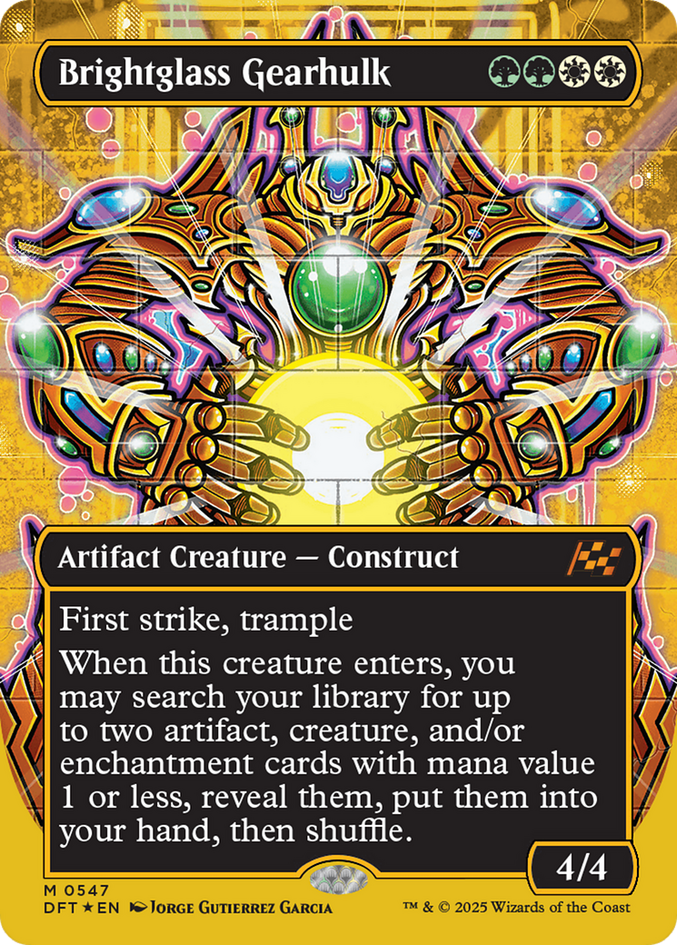 Brightglass Gearhulk (Borderless) (First-Place Foil) [Aetherdrift] | Rook's Games and More