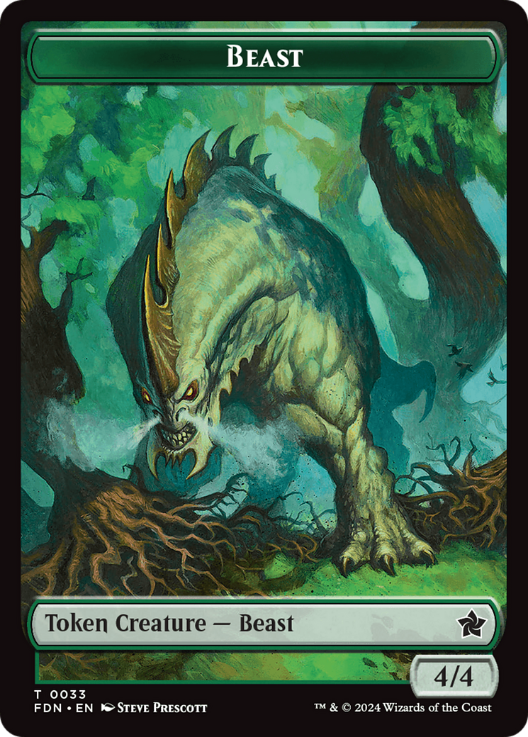 Dog // Beast (0033) Double-Sided Token [Foundations Tokens] | Rook's Games and More