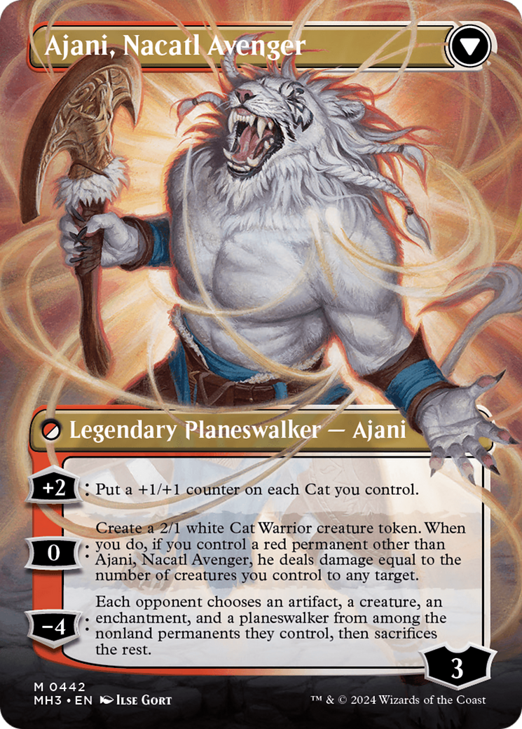 Ajani, Nacatl Pariah // Ajani, Nacatl Avenger (Borderless) [Modern Horizons 3] | Rook's Games and More