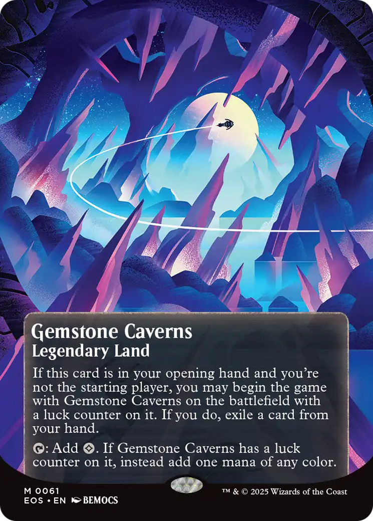 Gemstone Caverns (0061) (Borderless) [Edge of Eternities: Stellar Sights] | Rook's Games and More
