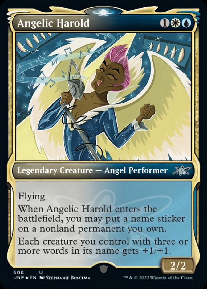 Angelic Harold (Showcase) (Galaxy Foil) [Unfinity] | Rook's Games and More