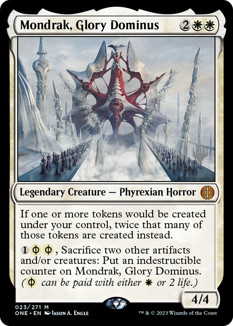 Mondrak, Glory Dominus (Promo Pack) [Phyrexia: All Will Be One Promos] | Rook's Games and More
