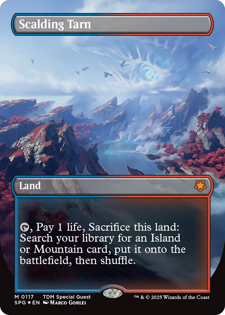 Scalding Tarn (Borderless) (Dragonscale Foil) [Tarkir: Dragonstorm Special Guests] | Rook's Games and More