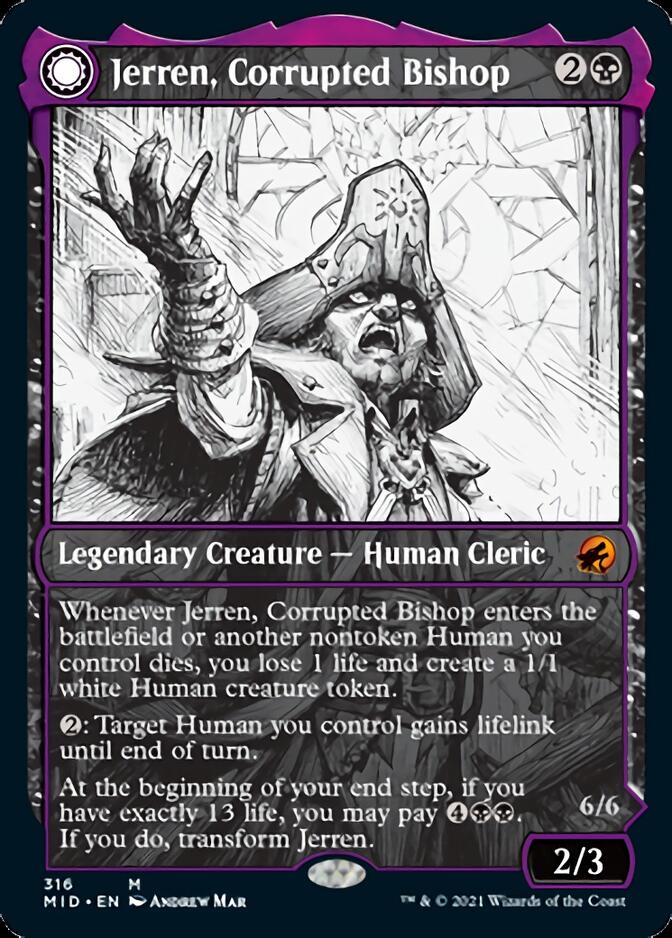 Jerren, Corrupted Bishop // Ormendahl, the Corrupted (Showcase Eternal Night) [Innistrad: Midnight Hunt] | Rook's Games and More