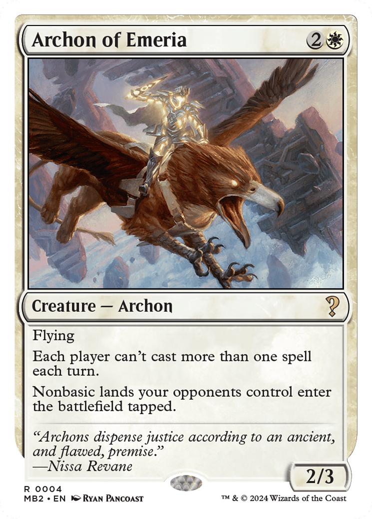 Archon of Emeria (White Border) [Mystery Booster 2] | Rook's Games and More