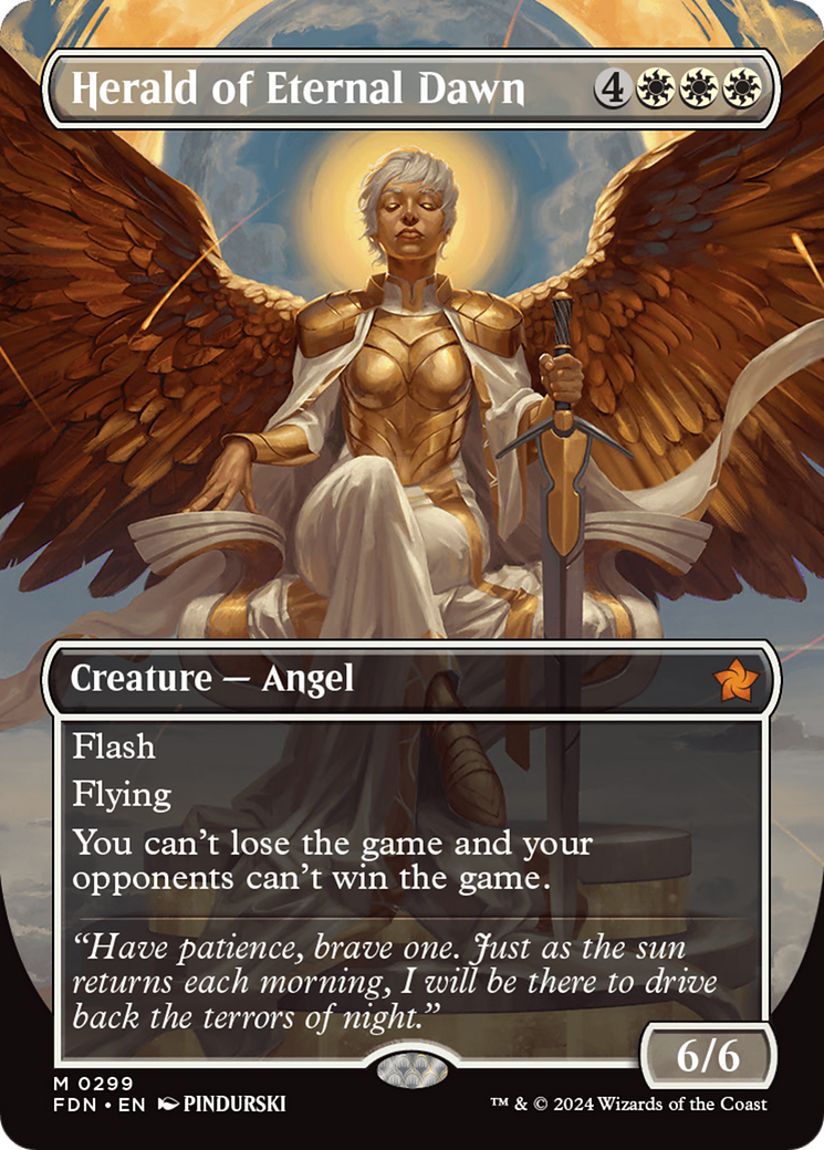 Herald of Eternal Dawn (Borderless) [Foundations] | Rook's Games and More