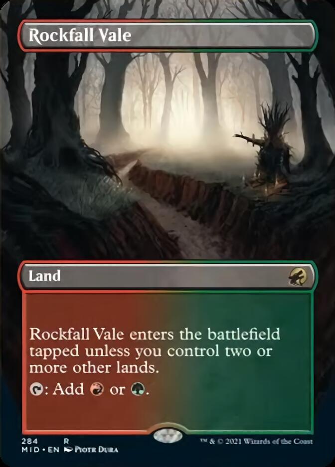 Rockfall Vale (Borderless Alternate Art) [Innistrad: Midnight Hunt] | Rook's Games and More