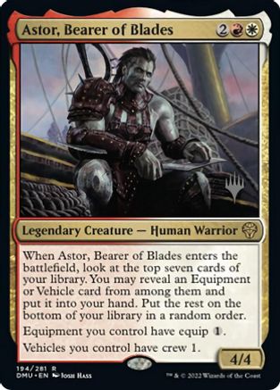 Astor, Bearer of Blades (Promo Pack) [Dominaria United Promos] | Rook's Games and More