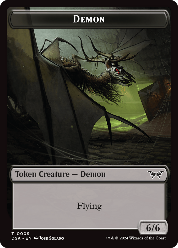 Demon // Manifest Double-Sided Token [Duskmourn: House of Horror Tokens] | Rook's Games and More