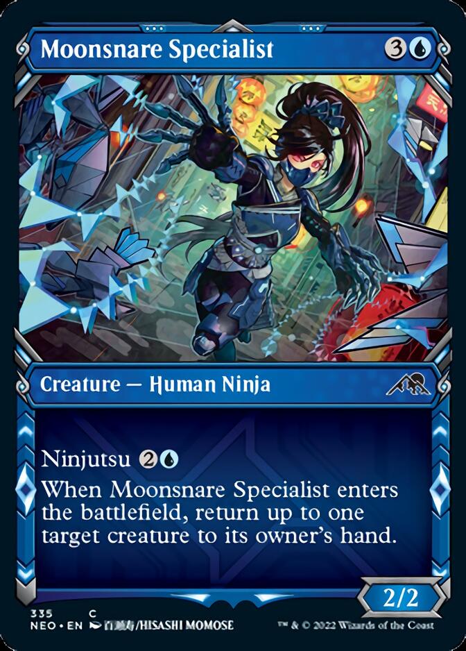 Moonsnare Specialist (Showcase Ninja) [Kamigawa: Neon Dynasty] | Rook's Games and More