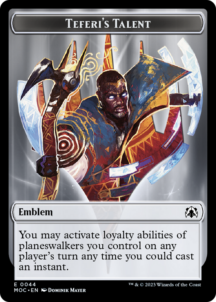 Phyrexian Myr // Teferi's Talent Emblem Double-Sided Token [March of the Machine Tokens] | Rook's Games and More