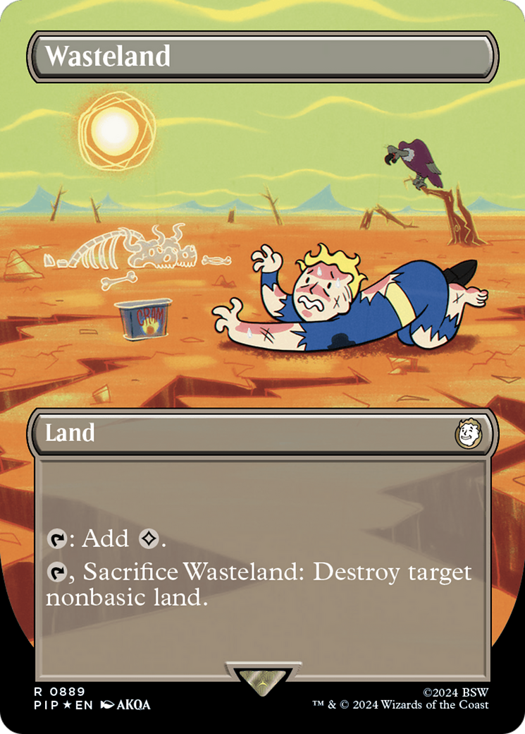 Wasteland (Borderless) (Surge Foil) [Fallout] | Rook's Games and More