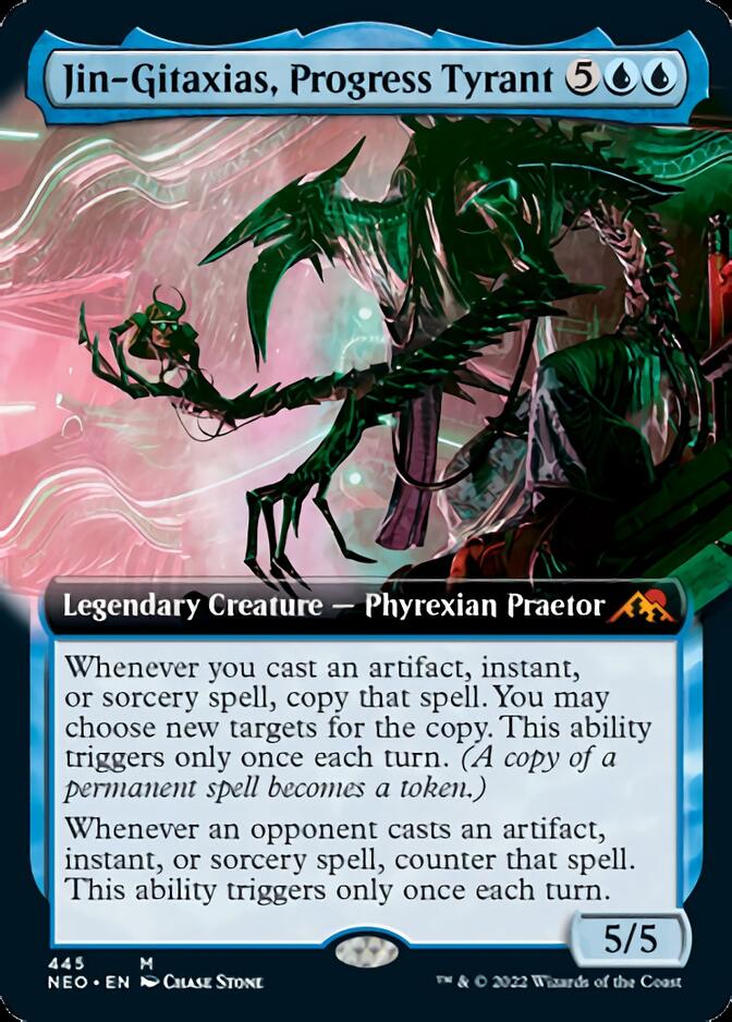 Jin-Gitaxias, Progress Tyrant (Extended Art) [Kamigawa: Neon Dynasty] | Rook's Games and More