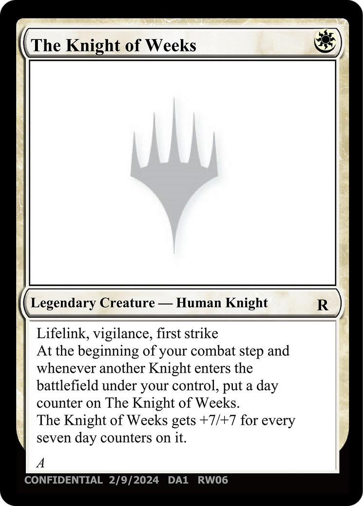 The Knight of Weeks [Unknown Event] | Rook's Games and More