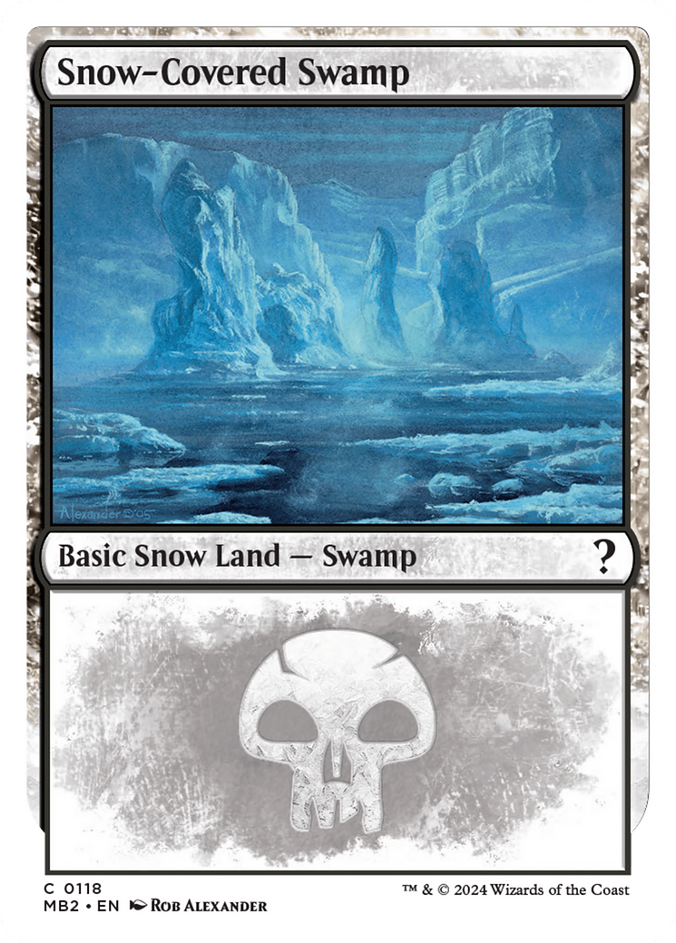 Snow-Covered Swamp (White Border) [Mystery Booster 2] | Rook's Games and More